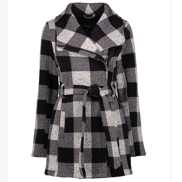 Steve Madden Jackets & Blazers - Steve Madden Black & Gray Plaid Coat, Size 1X